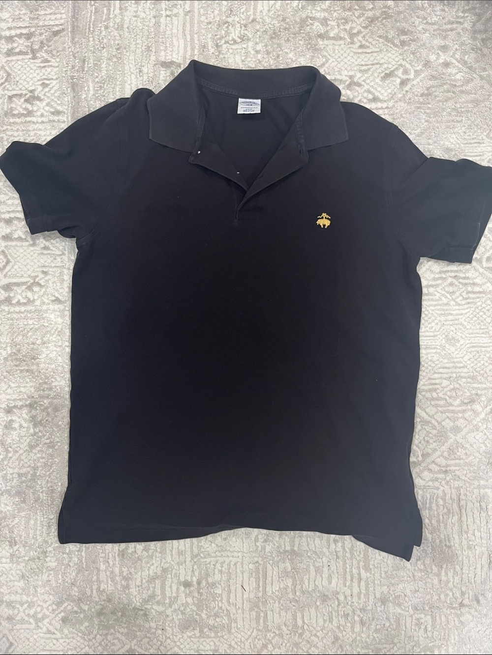 Brooks Brothers Black Polo with Gold Embroidered Bee Logo